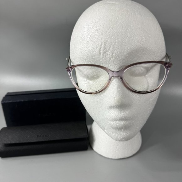 Rare Authentic Prada VPR03O FAA-1O1 51mm Translucent Brown Violet Cat Eye Frame - Picture 5 of 14